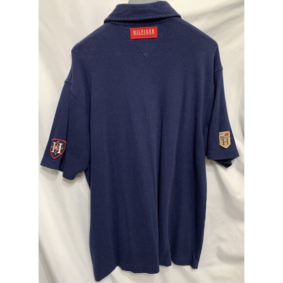 Two Tommy Hilfiger Mens Golf Shirts XL Outdoors Blue and Stripes  Spell Out - Picture 3 of 13